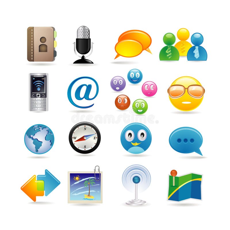 Illustration of social media icon set