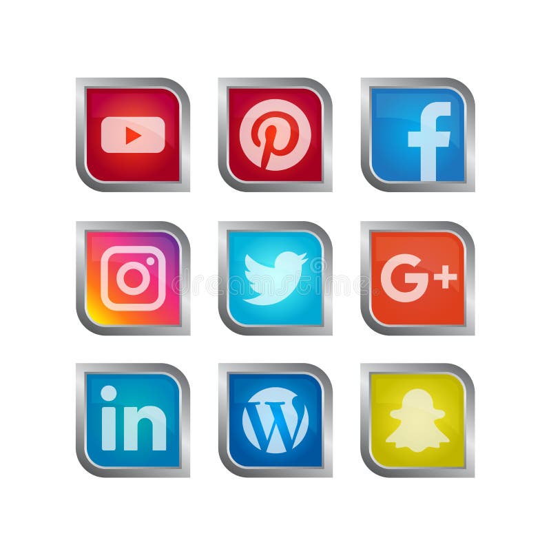 Modern and sophisticated social media icon set