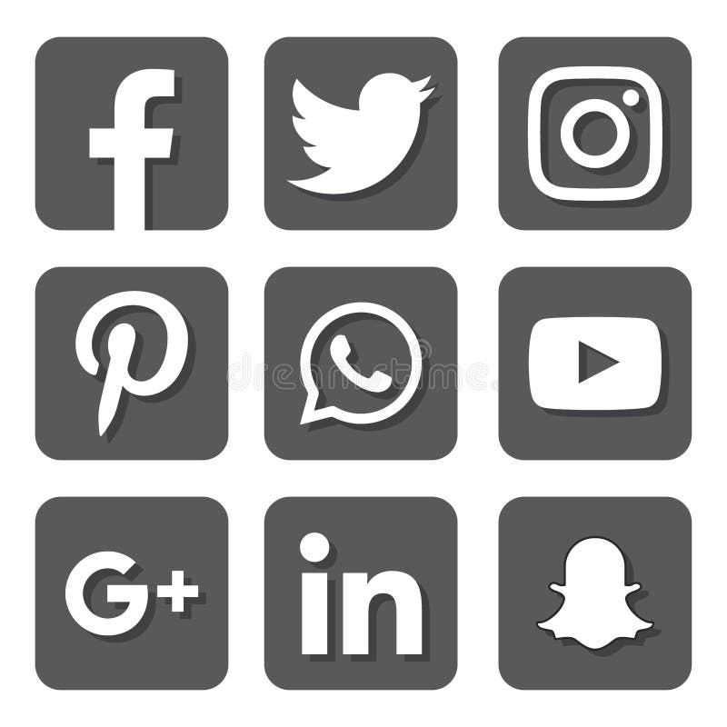 social media logo black and white png