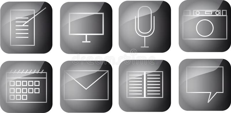 Social media icons royalty free illustration