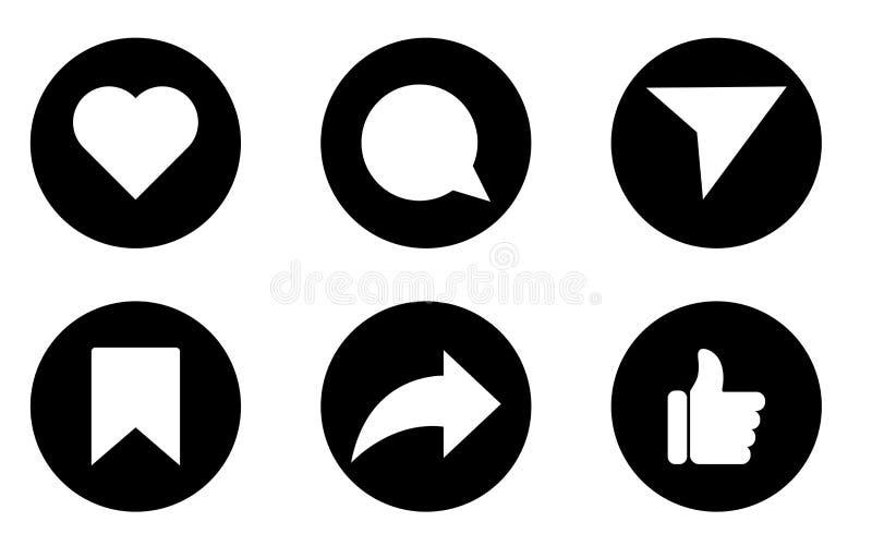 Like, Comment, Share and Save Icons Stock Vector - Illustration of ...