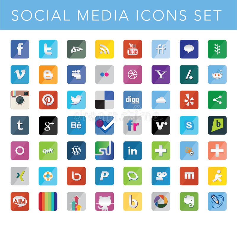 Social Media Icons Set vector illustration