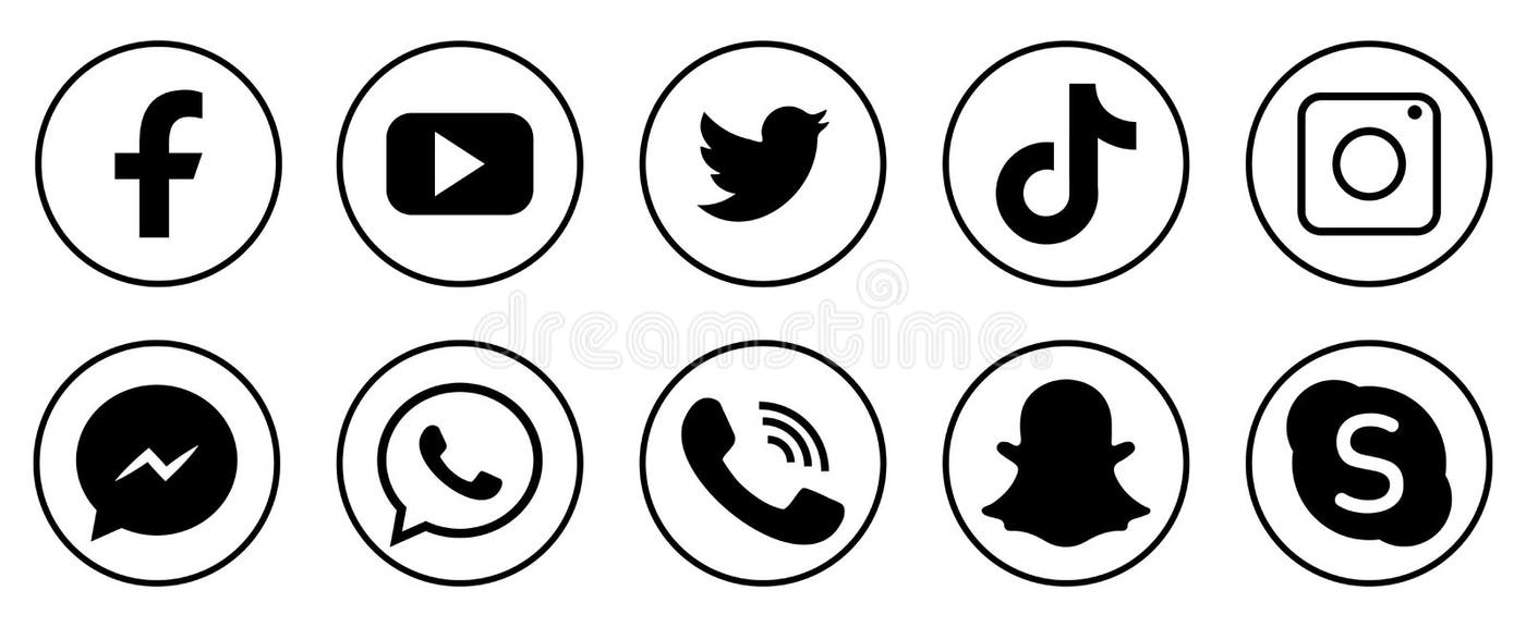 Social Media Icons Tiktok Black Stock Illustrations – 261 Social Media ...