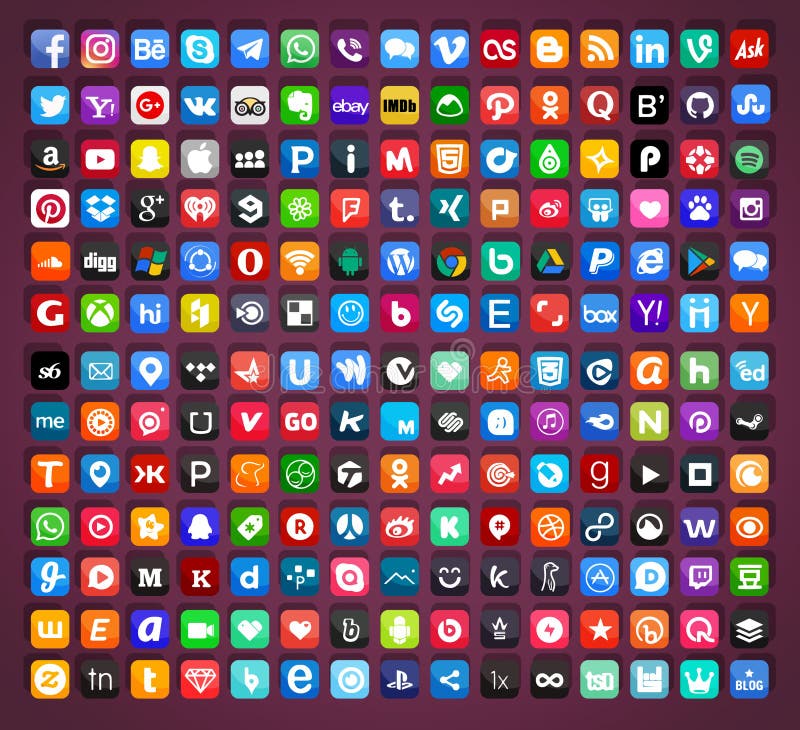 Collection of Popular Social Media, Travel and Navigation Logos ...