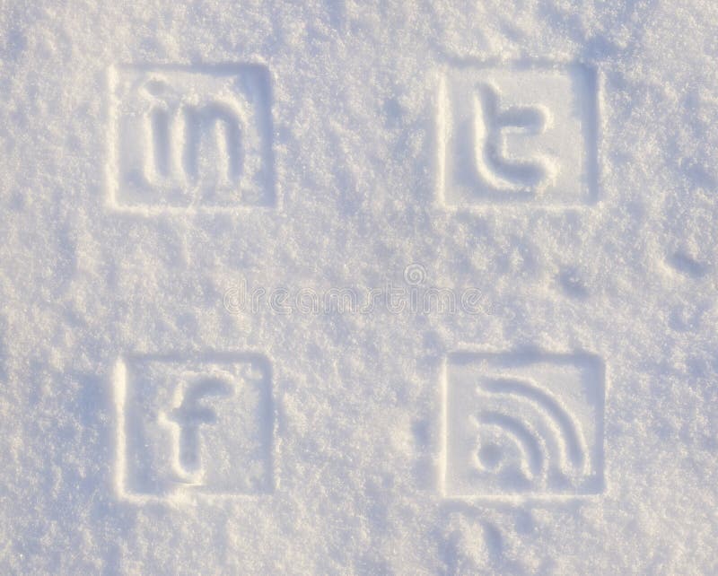 Social Media Icons in Snow