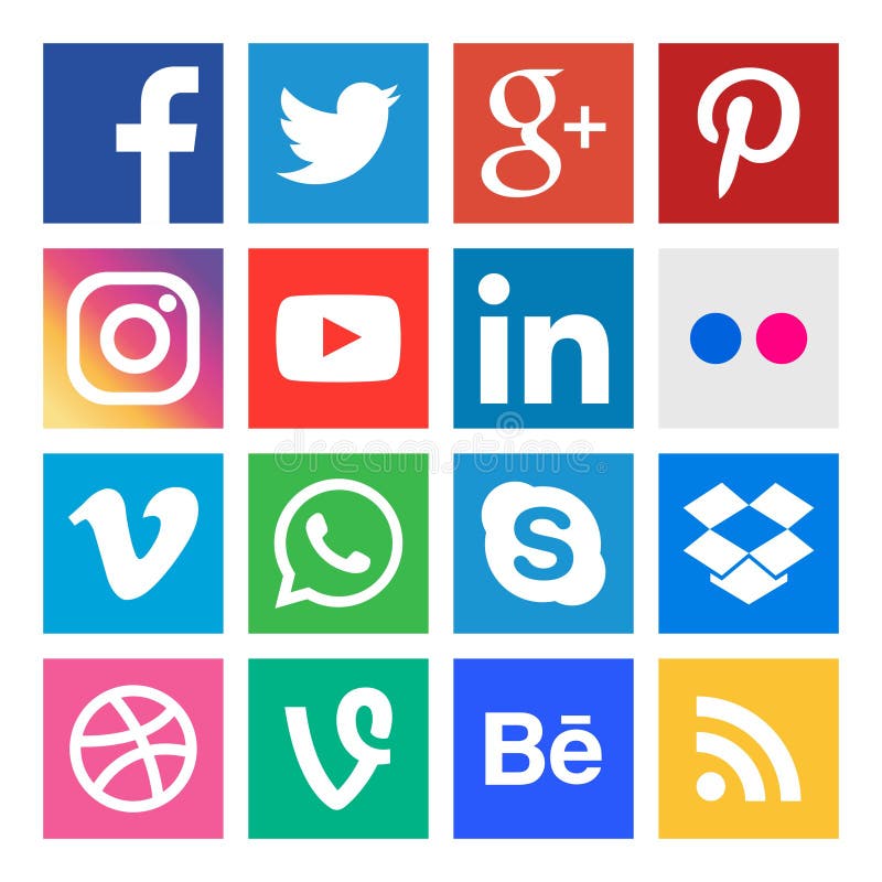 Social Media-Ikonen Knöpft Sammlung im Vektor stock abbildung Social Media-Ikonen Knöpft Sammlung im Vektor stock abbildung