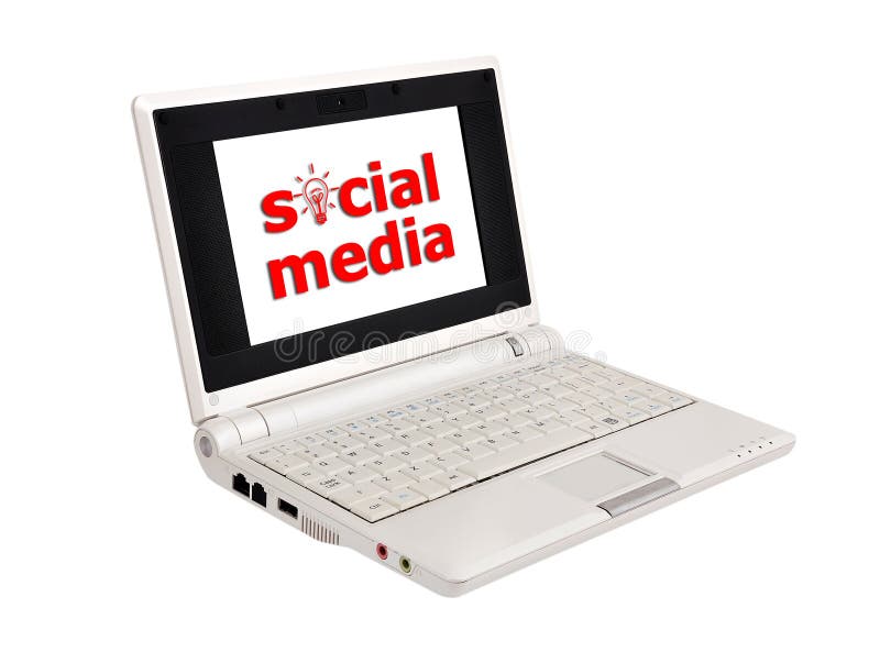 Social media in laptop stock image. Image of intelligence 26797551