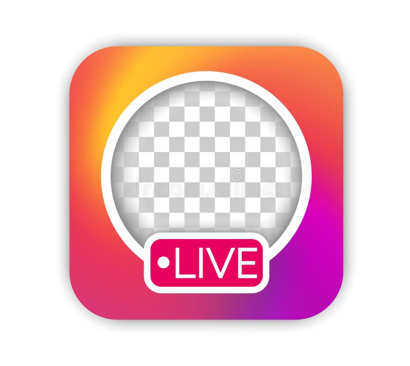 Social Media Live Video Streaming Icon Mockup Stock Vector Illustration Of Border Live