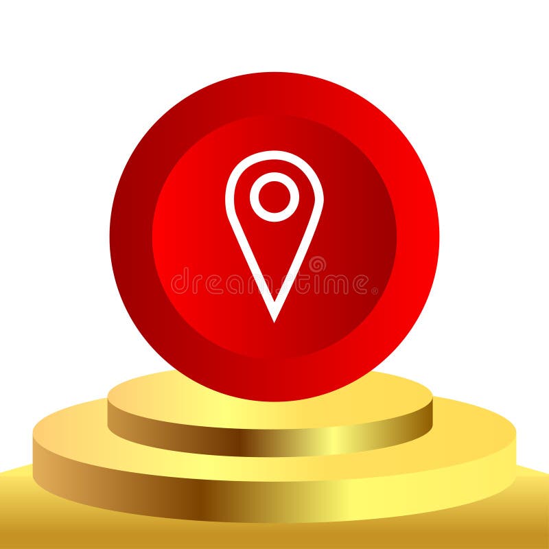 Social Media Location or Map Icons 3d Type Logo Button Editorial