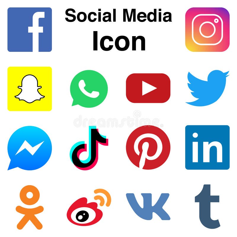 Social Media Icon Set flat colorful. Vector Illustration. social network. Social Media Icon Set flat colorful. Vector Illustration. social network