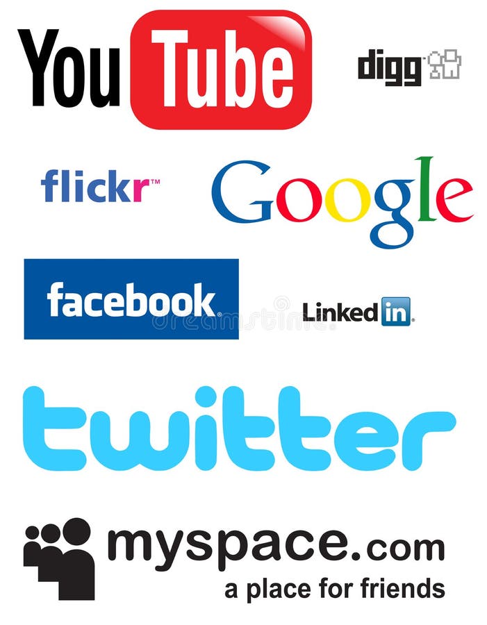 Isolated social media logo collection.eps file is available. Isolated social media logo collection.eps file is available