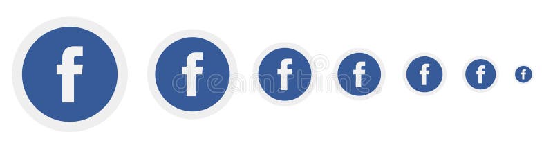 Facebook Icon in Different Sizes. Editorial Photo - Illustration of  resolution, background: 210670226