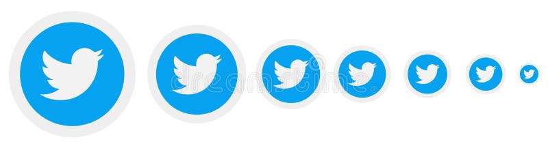 Twitter Icon in Different Sizes. Editorial Image - Illustration of media,  size: 210671295