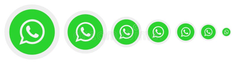 Whatsapp Icon in Different Sizes. Editorial Photo - Illustration of  decreasing, social: 210671446