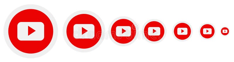 YouTube Icon in Different Sizes. Editorial Stock Image - Illustration of  size, logo: 210671844