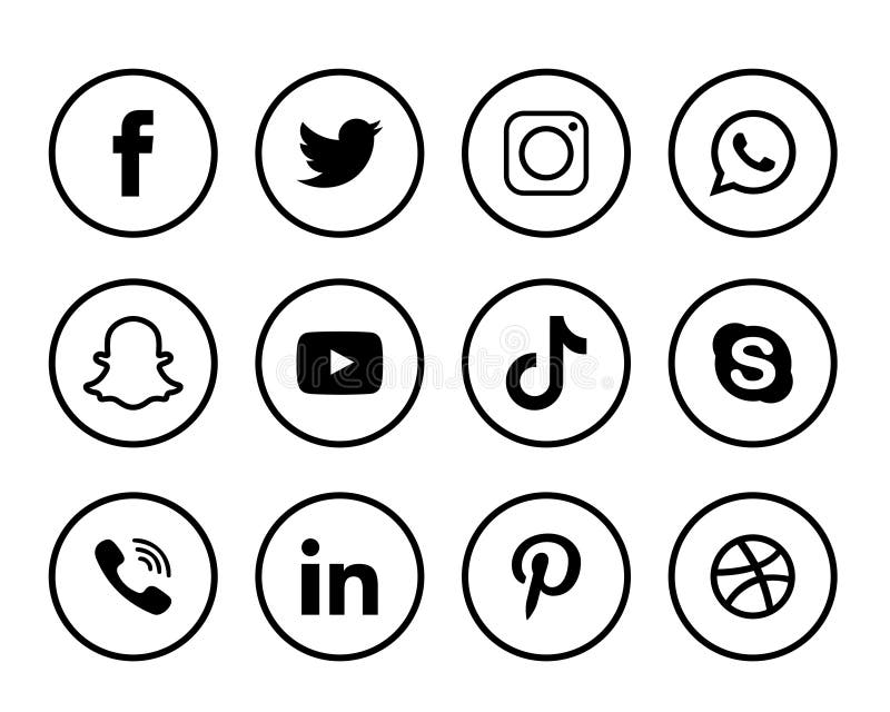 White Social Media Icons Png