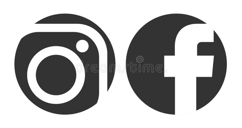 Social Media Logos Icon Instagram and Facebook Element Design Vector ...