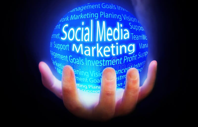 Social Media Marketing blue background plan stock illustration Social Media Marketing blue background plan stock illustration