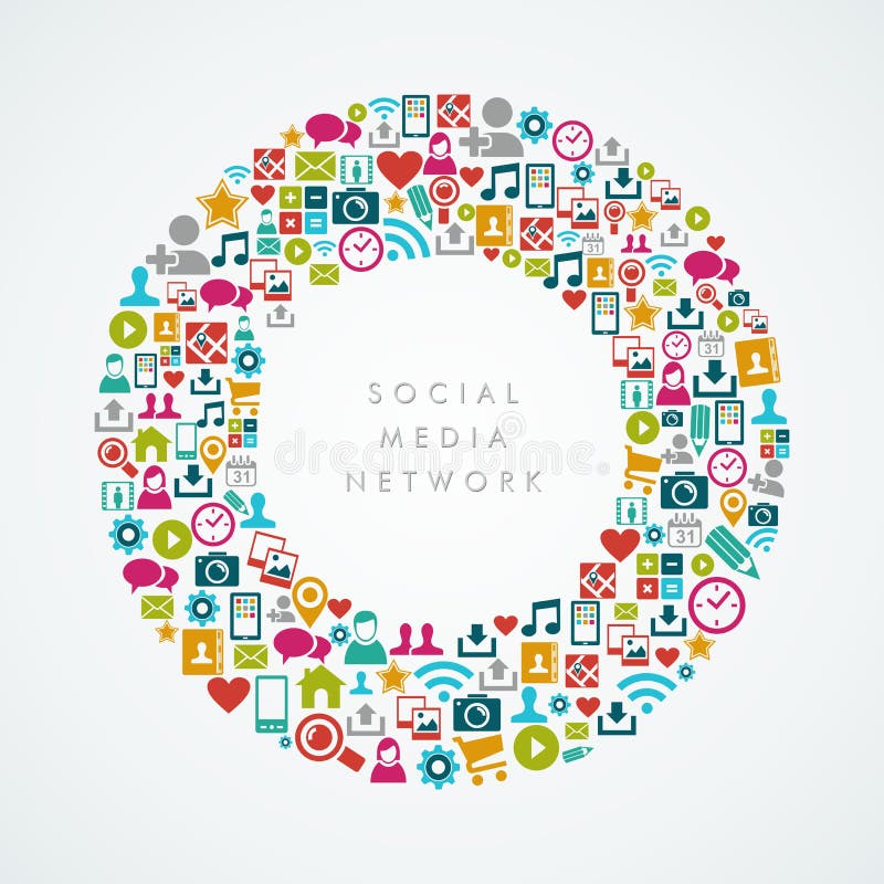 Social media network icons circle composition EPS1 vector illustration Social media network icons circle composition EPS1 vector illustration
