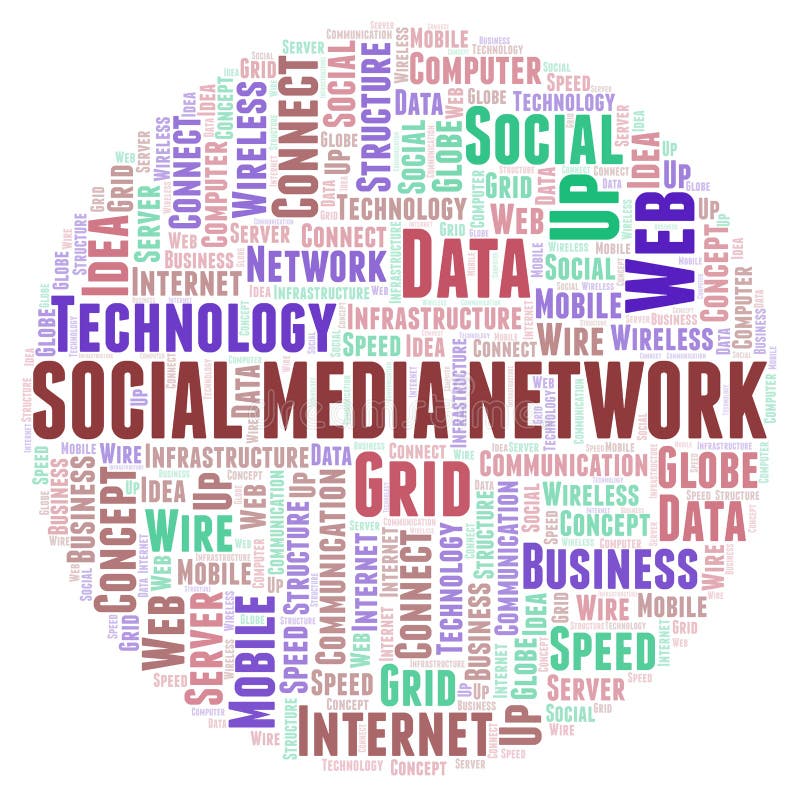 Social Media Word Cloud Typography Stock Illustrations – 942 Social ...