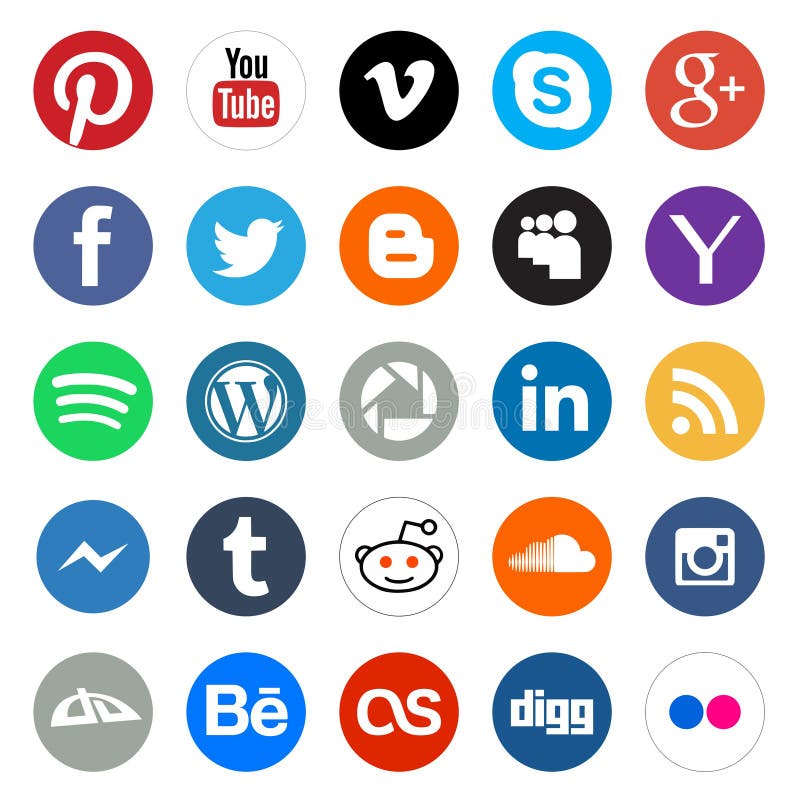 Social media round icons vector illustration Social media round icons vector illustration