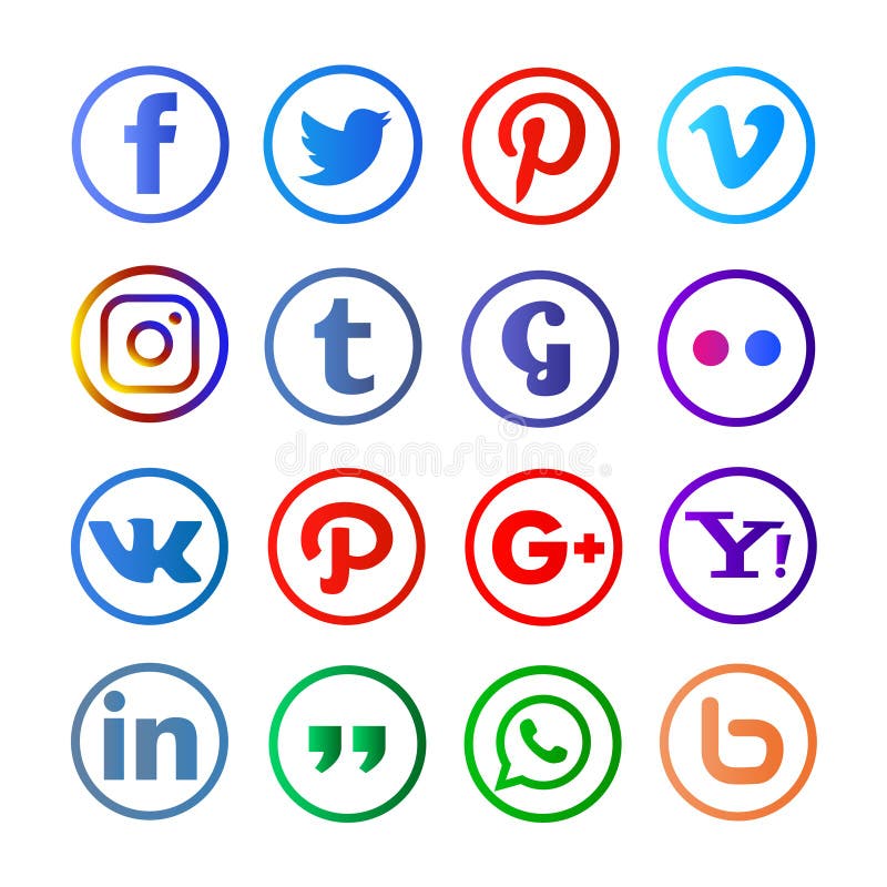 Social media rounded and colorfull vector illustration Social media rounded and colorfull vector illustration