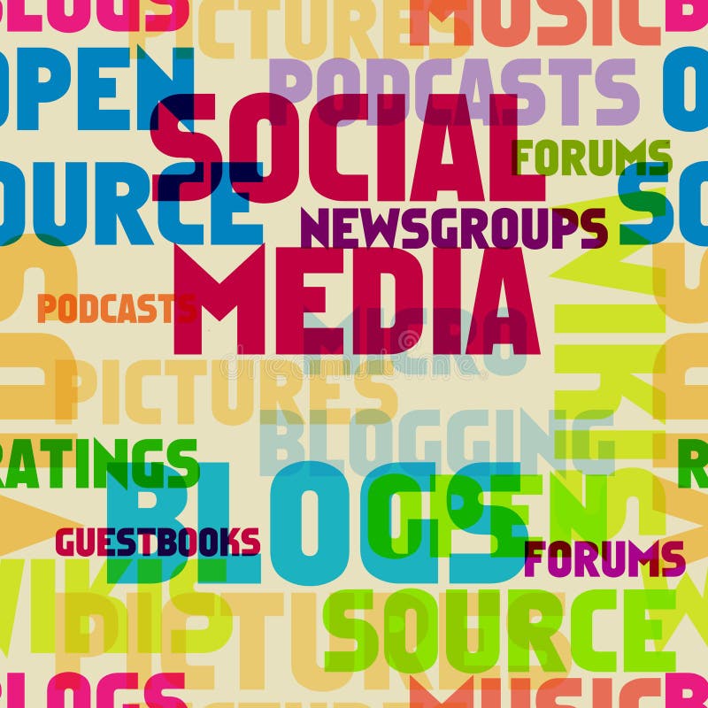 Social media seamless background pattern stock illustration