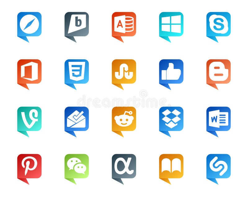 20 Social Media Speech Bubble Style Logo Like Pinterest. Dropbox. Css