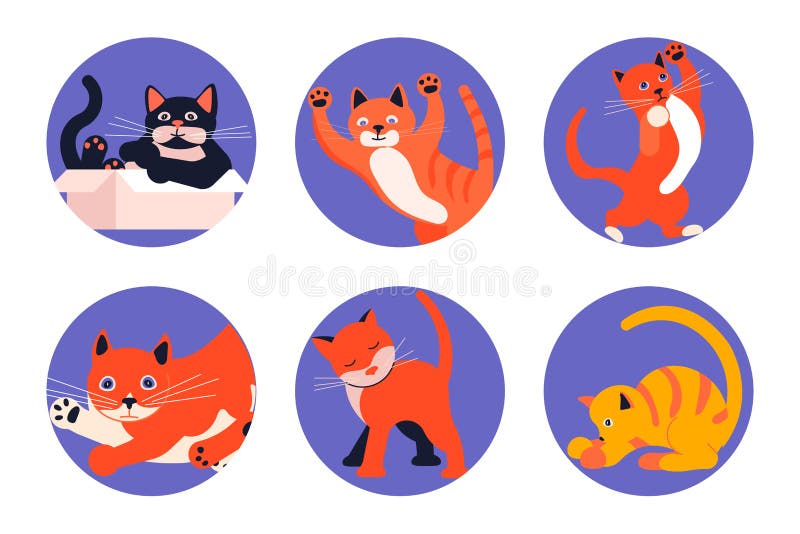 Free Vector  Cute cat story highlights icon for social media vector