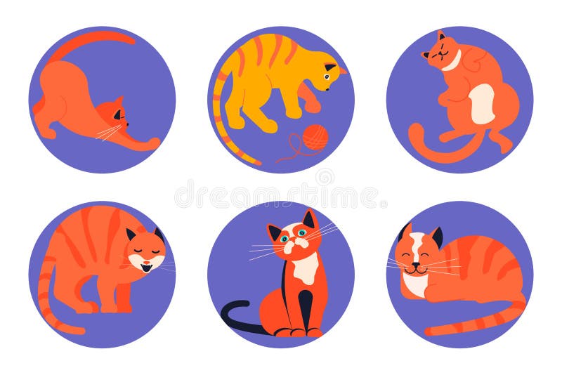 Free Vector  Cute cat story highlights icon for social media vector