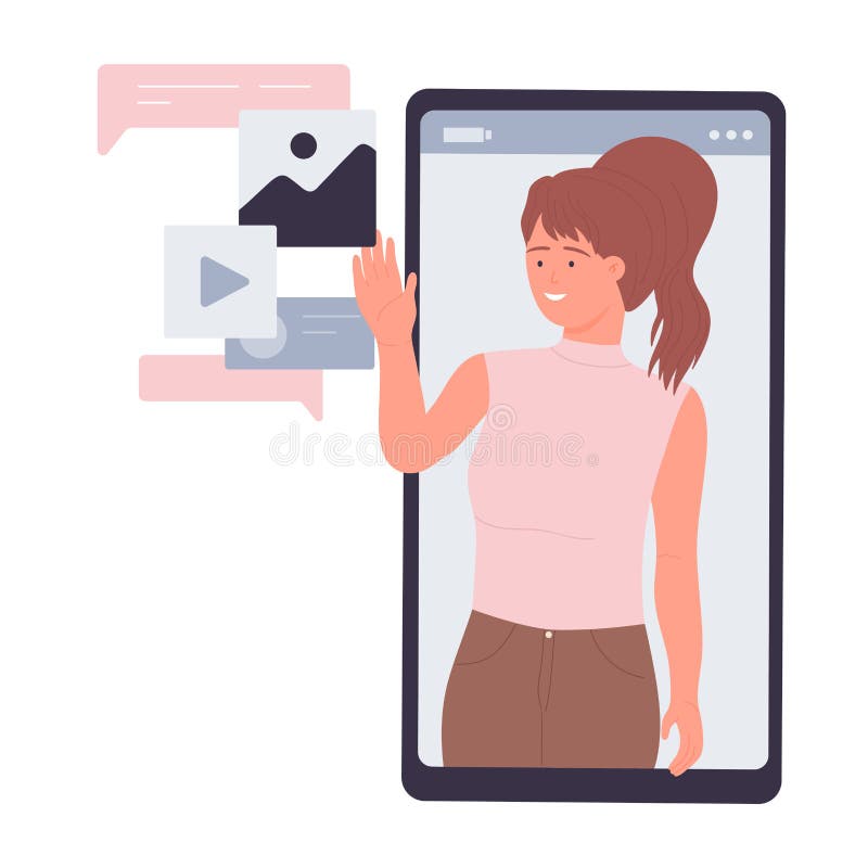 Social media user application stock illustration