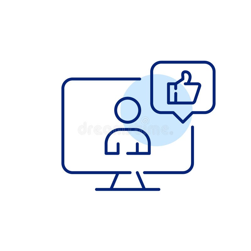 Social media user avatar giving thumbs up reaction. Pixel perfect, editable stroke line icon vector illustration Social media user avatar giving thumbs up reaction. Pixel perfect, editable stroke line icon vector illustration