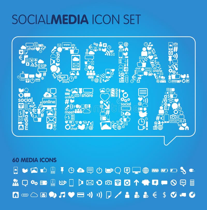 Social media vector icons royalty free illustration