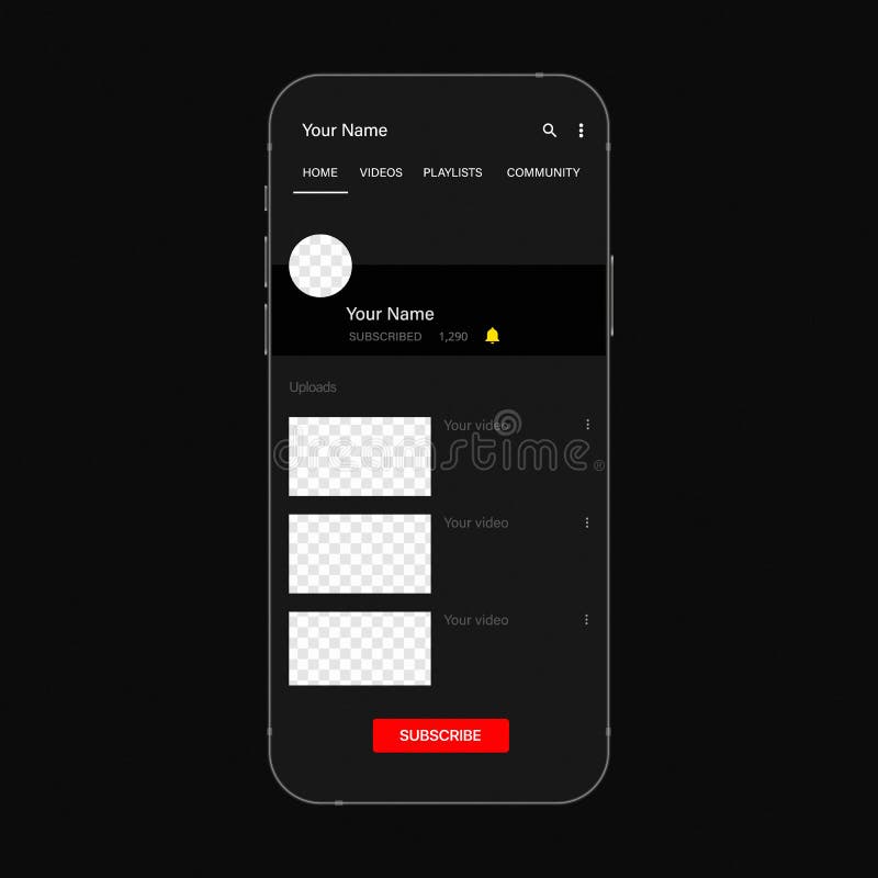 Social Media Video Service Profile Interface Mobile App Concept