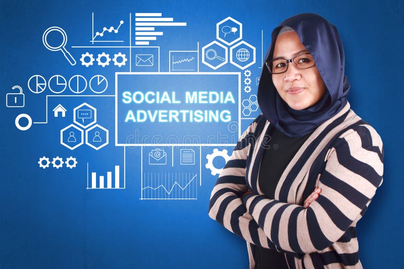 Social Media-Werbung, Motivgeschäfts-vermarktende Wörter zitiert Konzept