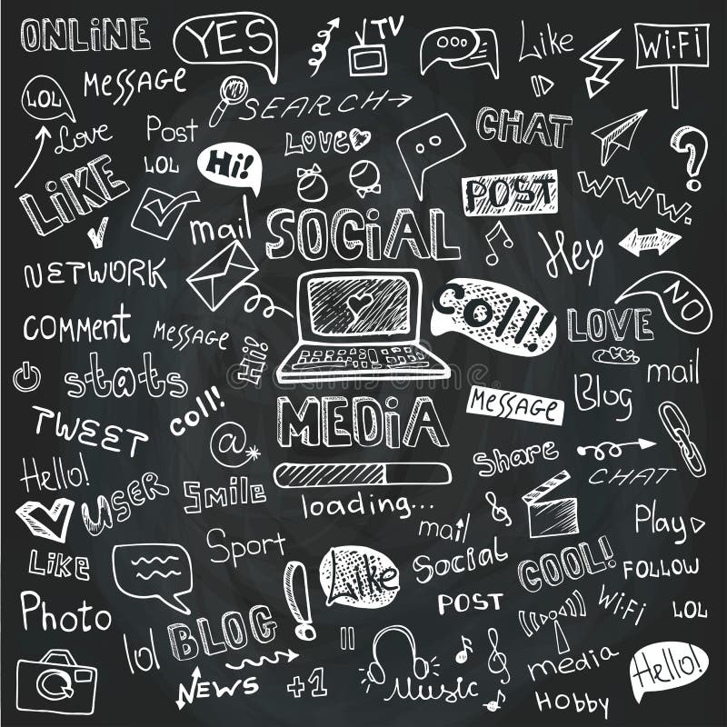 Social Media Word And Icon Cloud Doodle Sketchy Stock Vector Illustration Of Bubble Connection Social Media Word And Icon Cloud Doodle Sketchy Stock Vector Illustration Of Bubble Connection