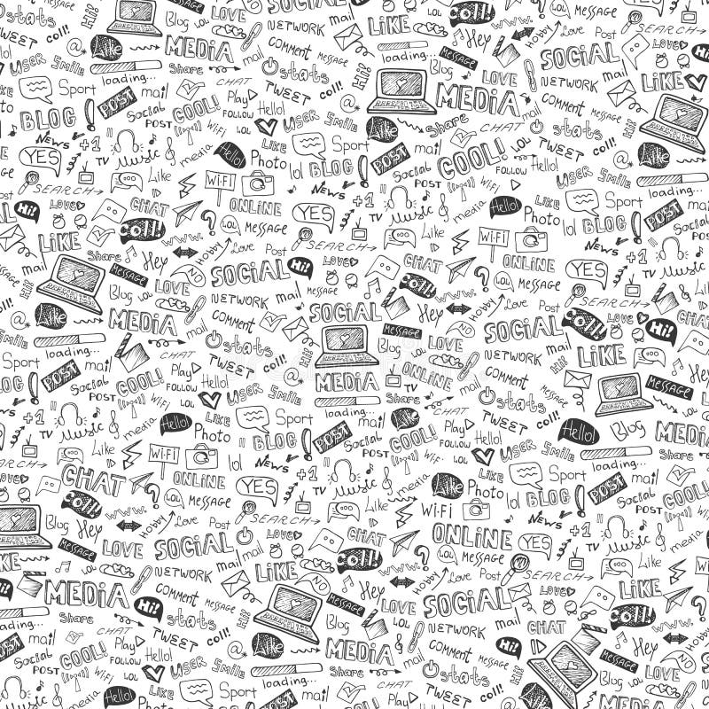 Social Media Word Icon Pattern Background Doodle Stock Vector Illustration Of Chat Design Social Media Word Icon Pattern Background Doodle Stock Vector Illustration Of Chat Design