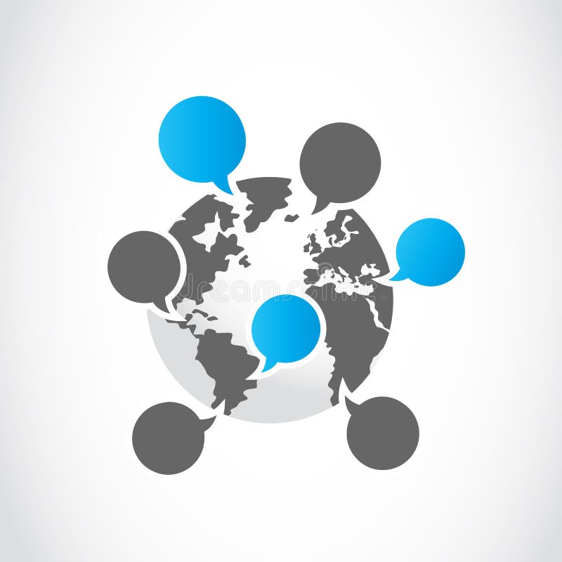 Social Media World Speech Bubbles Stock Vector Illustration of