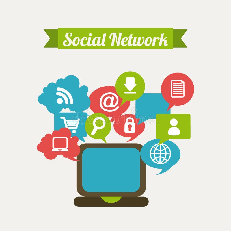 Social network stock illustration