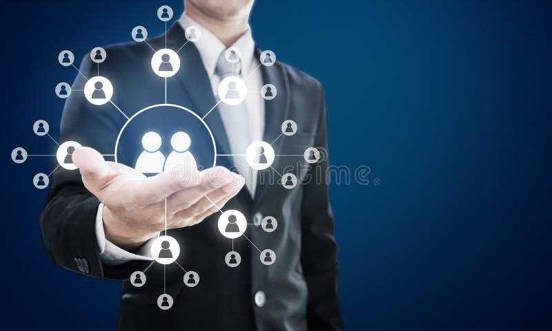 Social networking and business human resource organization royalty free stock photo