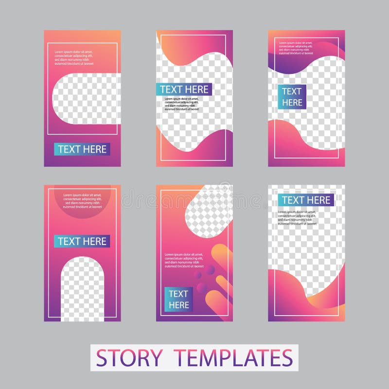 Social Networks Stories Design, Vertical Banner or Flyer Templates. Set ...