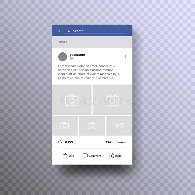 Social page interface concept on mobile vector.