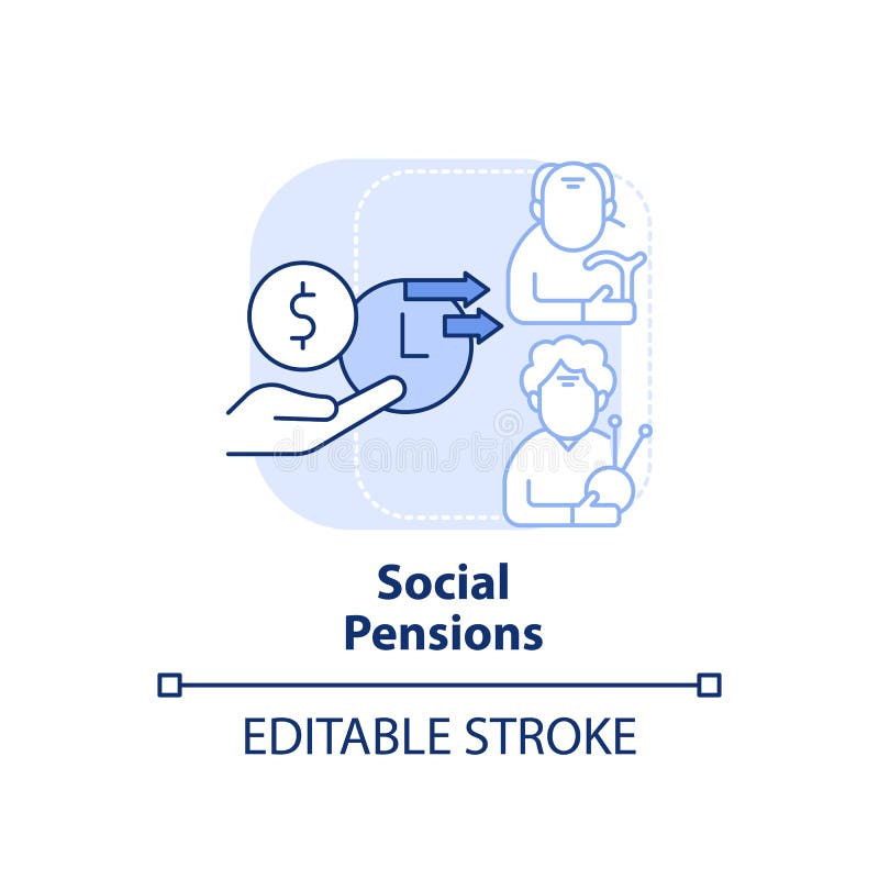 Social Pensions Light Blue Concept Icon Stock Vector Illustration of