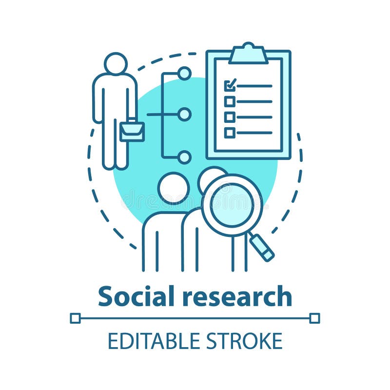 Social research concept icon. Sociology idea thin line illustration. Sociological quantitative analysis. Social poll vector illustration