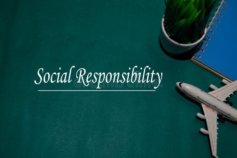 Social Responsibility Text on Table Green Background royalty free stock image Social Responsibility Text on Table Green Background royalty free stock image