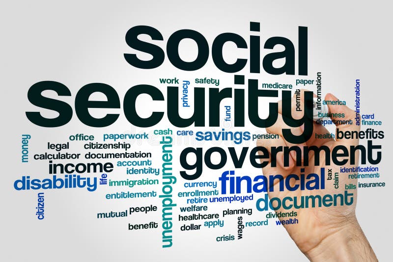 Social security word cloud royalty free stock image