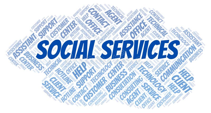Social Services word cloud stock illustration. Illustration of services -  141949125