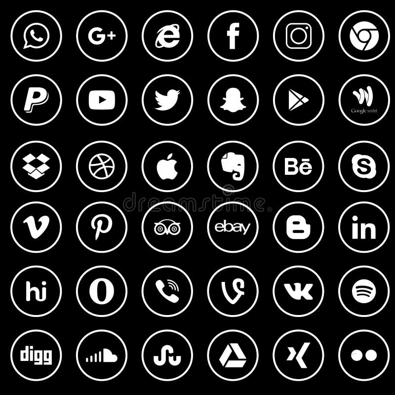 Sociala massmediasymboler vektor illustrationer Sociala massmediasymboler vektor illustrationer