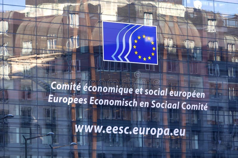 Sociale commissie van het Europese Unie teken in Brussel België royalty-vrije stock afbeeldingen Sociale commissie van het Europese Unie teken in Brussel België royalty-vrije stock afbeeldingen