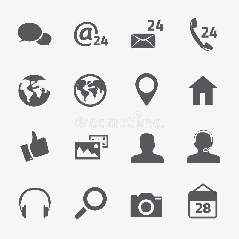 Sociale media en verbindings geplaatste vectorpictogrammen stock illustratie Sociale media en verbindings geplaatste vectorpictogrammen stock illustratie